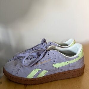 Reebok Club C Lavender and Lime Sneakers